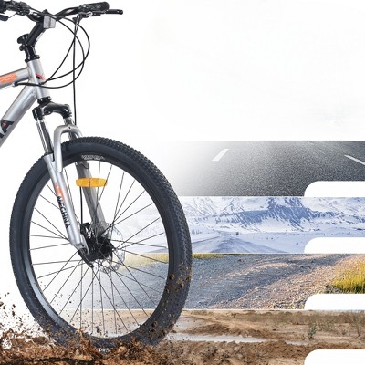 Infurnic Bicycles, 26 Inch Mountain Bike, 21-Speed MTB with Dual Suspension for Men and Women, Gray, 25.98"*41.73"*70.87"