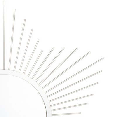 Silver Sunburst Round Mirror with Star Design