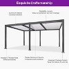 PURPLE LEAF Louvered Pergola Outdoor Aluminum Pergola with White Adjustable Rainproof Roof Grey Frame Hardtop Gazebo for Patio Deck Garden - 4 of 4