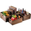 Aoibox Set of 3 Wood Nesting Storage Crates with Handles Rustic Farmhouse Decorative Solid Containers Handmade Organizers - 4 of 4