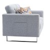VYNXARIA 53.5" Light Gray Linen Fabric Loveseat with Metal Legs, Side Pockets, and Pillows - 4 of 4