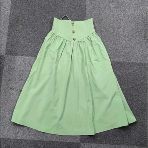 Maxi Skirt for Girls High Waisted Smocked Waistband Swing Skirts with Drawstring and Pocket - 1 of 1
