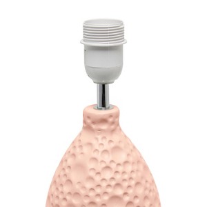 14.17" Traditional Ceramic Texture Thumbprint Tear Drop Table Desk Lamp with Tapered Shade - Creekwood Home - 1 of 4