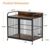 Wooden Dog Crate Furniture with Adjustable Height Feeder, Casters, Storage Shelf, Indoor Dog Bed Side Table, Suitable for Medium to Large Breed Dogs - 3 of 4