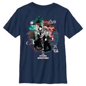Boy's Marvel Doctor Strange in the Multiverse of Madness Wanda and Strange Glitch T-Shirt - 1 of 4