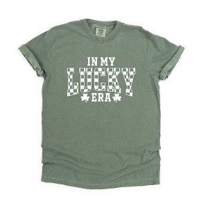 Simply Sage Market Women's In My Lucky Era Checkered Short Sleeve Garment Dyed Tee - 1 of 2