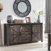 SinCiDo Farmhouse 60"Dressing Table with Sliding Barn Door and 4 Drawers,Drawer Cabinet Living Room,Bedroom,Coffee Bar - 2 of 4