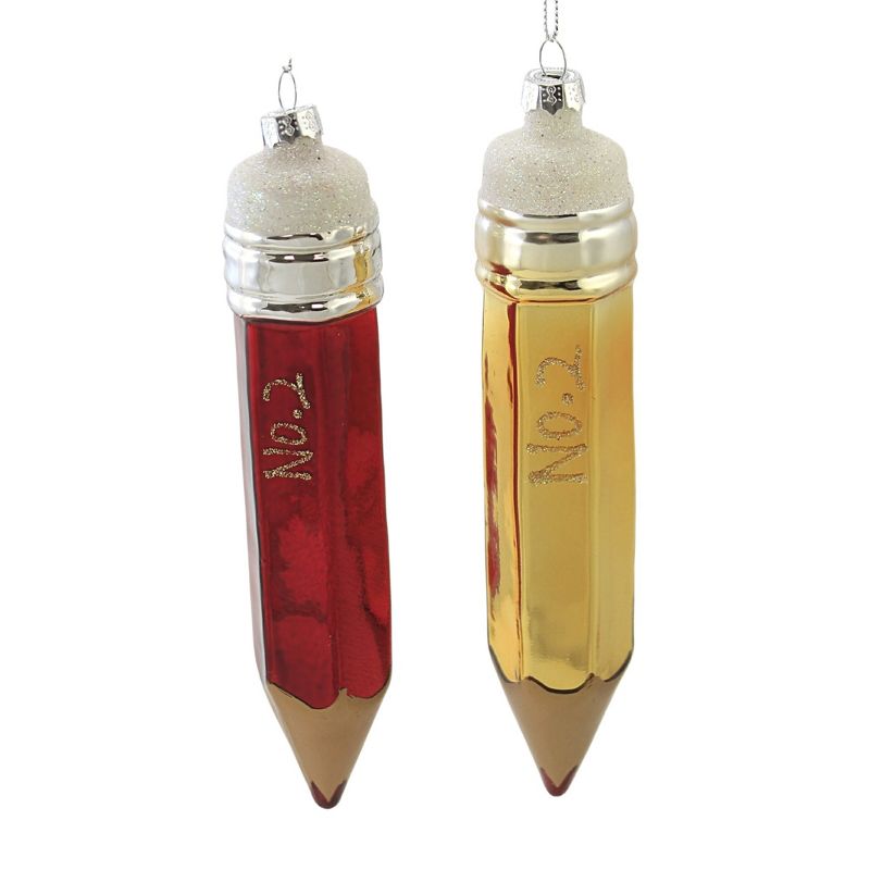 ONE HUNDRED 80 DEGREE 7.25 In Pencil Ornaments Teacher Writing Crafts Tree Ornaments, 1 of 4