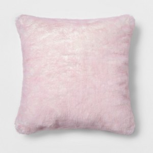 Euro Faux Fur Throw Pillow Pink - Simply Shabby Chic