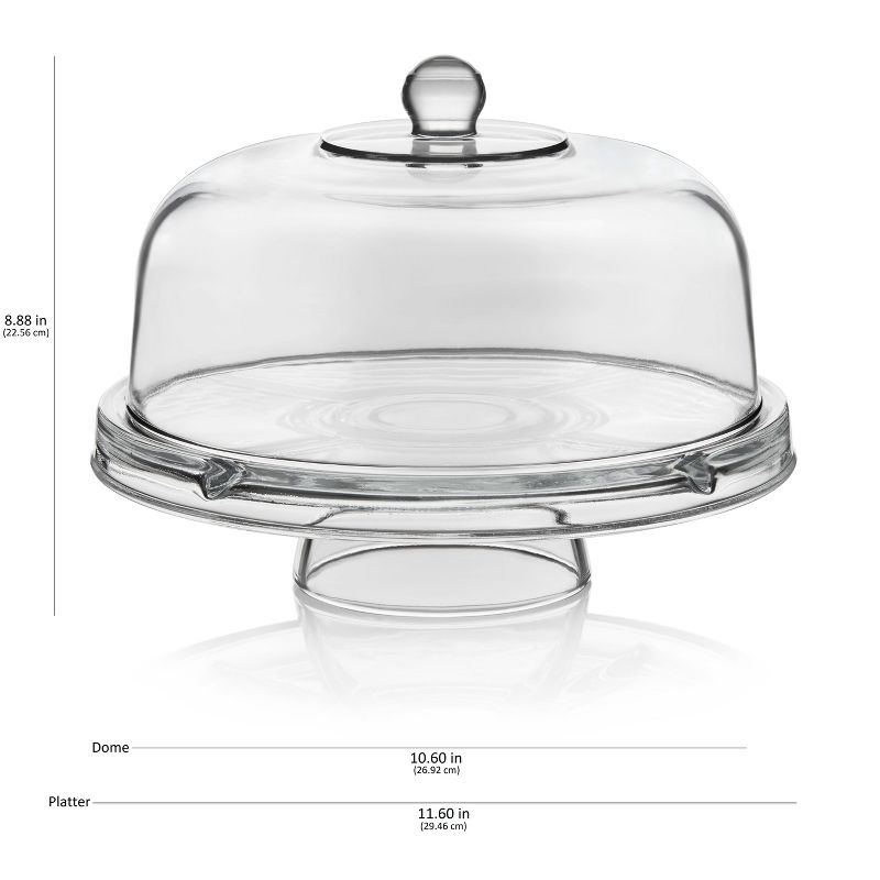 Libbey Selene 6-in-1 Multiuse Glass Server, Punch Bowl, Chip and Dip Bowl, Cake Stand, 5 of 10