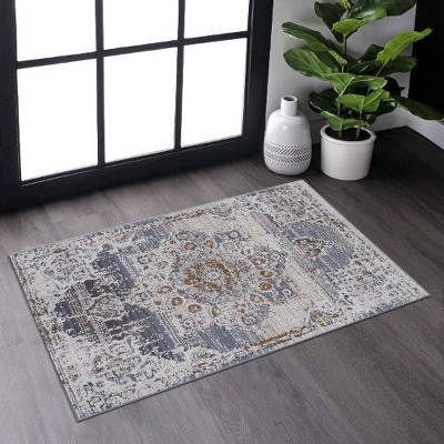 Kumasinova Trendy Stain-Resistant Area Rug – Non-Shedding Living Room Rug, Medallion Rugs for Living Room, Kid & Pet-Friendly, Boho Washable Rugs
