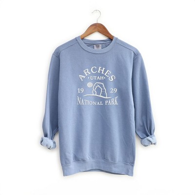Simply Sage Market Women's  Garment Dyed Graphic Sweatshirt Embroidered Utah Arches