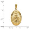 Black Bow Jewelry 14k Yellow Gold, Solid Oval Miraculous Medal Pendant - 4 of 4