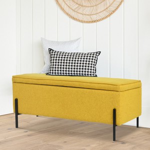 Coucou Rectangle Upholstered Flip Top Storage Benches -Maison Boucle - 1 of 4