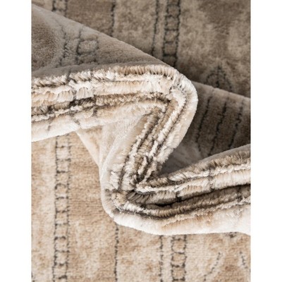 Ivory and Tan Geometric Indoor Runner Rug 2' 2" x 6' 1"