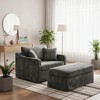 Merax Wide Chenille Accent Chair with Oversized Ottoman - 3 of 4