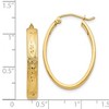 Black Bow Jewelry 4mm x 30mm 14k Yellow Gold Satin & Diamond-Cut Oval Hoop Earrings - 4 of 4