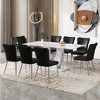 9-Piece Dining Set with Marble Pattern Table and 8 PU Armless Chairs - 2 of 4