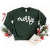 Merry Bold Cursive Puff Print -  Womens Graphic Sweatshirt - 3 of 4