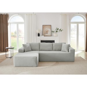 VASIP L-Shaped Left Lounge Chair Cloud Sectional Modular Sofa with Deep Seat,  for Living Room, Apartment, Bedroom No Assembly Required,Black - 1 of 4