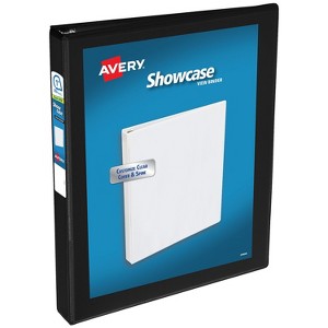 Avery Showcase 1" 3-Ring View Binders Slant Ring Black (19600) - 1 of 4