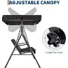 3-Seater Outdoor Porch Swing Chair with Adjustable Canopy, Heavy-Duty Steel Frame, 600 Lb Capacity, Weatherproof Cushions - 4 of 4