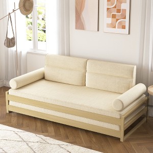 Gaoyangjiaju 82.67 Inch Modern Convertible Sofa Bed with Solid Wood Frame and Removable Covers - 1 of 4