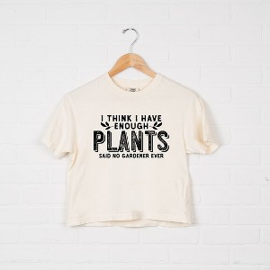 Simply Sage Market Women's I Have Enough Plants Bold Short Sleeve Relaxed Fit Cropped Tee - 1 of 4