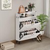 Jojoka Farmhouse Style Slim Shoe Storage Cabinet with Flip Drawers, Adjustable Compartments, and Sturdy Metal Legs - 3 of 4