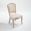 French Country Dining Chairs Set of 2 – Upholstered with Natural Rattan Fan-Shaped Back, Carved Details, and Wire Drawing Finish-- Frevyn - 3 of 4