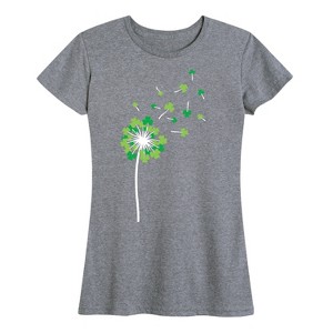 Women's - Instant Message - Shamrock Dandelion Short Sleeve Graphic T-Shirt - 1 of 4