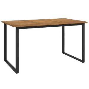 vidaXL Garden Table Acacia Wood Brown, Powder-Coated Black - 1 of 4