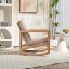 TIRAMISUBEST 26.8" NURSERY ROCKING CHAIR Mid Century Accent Boucle Fabric Upholstered High Back Wooden Rocker Side Pocket Living Room - 3 of 4