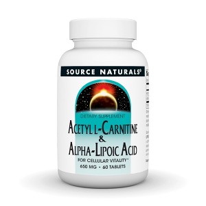 Acetyl L-Carnitine & Alpha-Lipoic Acid 650MG by Source Naturals, Inc.  -  60 Tablet - 1 of 3