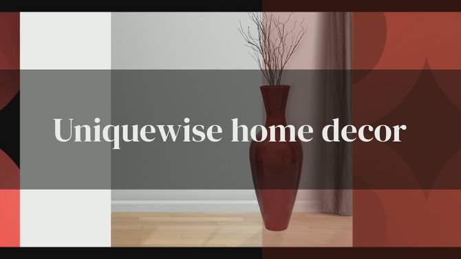 Uniquewise Tall Floor Vase, 37 Inch Bamboo Vase, Modern Vase for Dining, Living Room, Entryway, Large Flower Holder, Classic Floor Vase for Home Decor, 2 of 7, play video