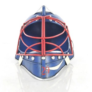 Decorative Baseball Helmet 8" Tall – Blue & White Iron – Sports Fan Display By Old Modern Handicrafts - 1 of 4