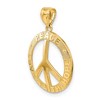 Black Bow Jewelry 14k Yellow Gold Peace, Hope, Faith, Love, Peace Sign Pendant, 20mm - 4 of 4