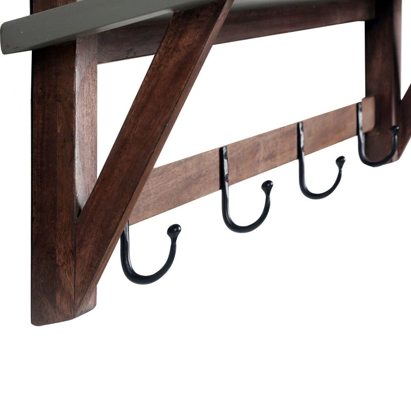 Brookside Entryway Coat Hook Concrete Coated Top and Wood Light Gray/Brown - Alaterre Furniture, 4 of 9