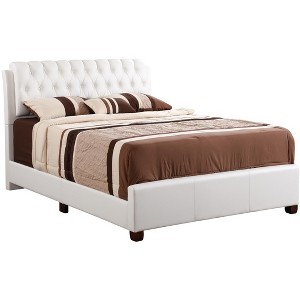 TiramisuBest Sleek White PU King Bed - 79x88x48 inches, 106 lbs, Ample Space, Easy Assembly - 1 of 4