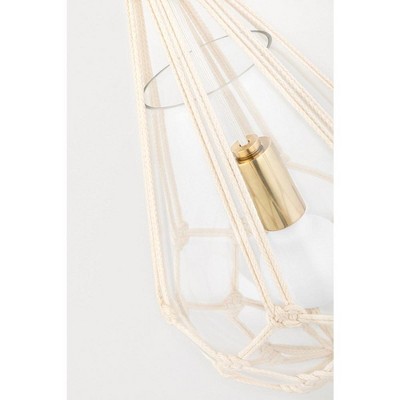 Aged Brass Bohemian Pendant Light with Clear Glass Shade