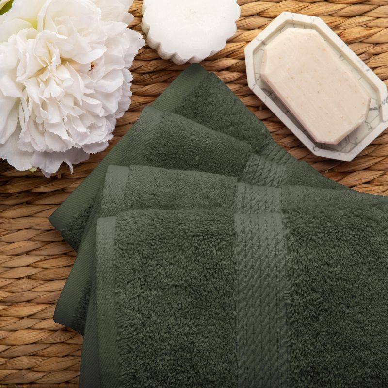 Premium Cotton 800 GSM Heavyweight Plush Luxury 4 Piece Hand Towel Set by Blue Nile Mills, 5 of 10