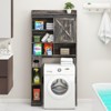 Over The Toilet Storage Cabinet with Sliding Door & Paper Holder Stand, Space-Saving Rack - 4 of 4
