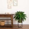 Nearly Natural 35-in Artificial Boston Fern in Brass Metal Planter with Stand - 4 of 4