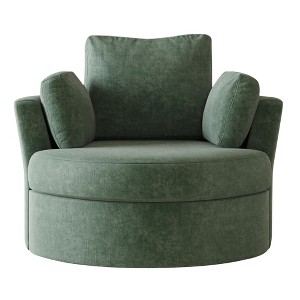 SEVOBAL Oversized Round Chair Lounge Chaise Indoor Sleeper Sofa Couch Bed Fluffy Boneless for Reading Living Room No Assembe, Green, 42.1"*42.1"*34.2" - 1 of 4