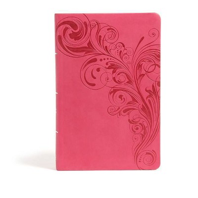 CSB Large Print Personal Size Reference Bible, Pink Leathertouch - by  Csb Bibles by Holman (Leather Bound)