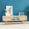 NicBex Rattan TV Stand for 50 Inch TV with Adjustable Shelf,TV Entertainment Center with Double Sliding Doors,TV Console Table for Living Room - 2 of 4