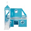 NicBex Twin Size Solid Wood House Loft Bed with Slide & Colorful Tent & Tower Design,Modern Bed Frame for Kids Room,Bedroom - 3 of 4