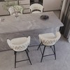 26" Suede Woven Bar Stool Set of 4, 360° Swivel Counter Stools with Back, Armrest, Footrest, Metal Legs - 3 of 4
