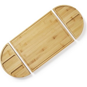 TackView 3 Pcs Cheese Board Set with Magnetic, Large Bamboo Cutting Board Set with 5 Built-In Compartments and Deep Juice Grooves, Cheese Platter - 1 of 4