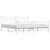 vidaXL 12" White King Size Metal Bed Frame with Headboard & Footboard No Mattress - 4 of 4